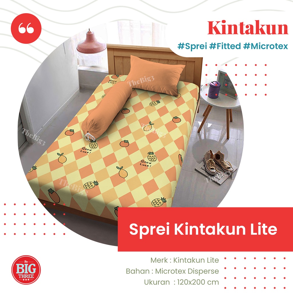 Kintakun Lite Sprei 120x200 / 100X200 CM motif Amarilis Aydan Aruna Carmen Darla Devina Keisya Riana Renata Leila Irmadel  Gardenia Twisty Traccia Vista Pua - Pua Marcatore - Seprai Single 120 SP TBT