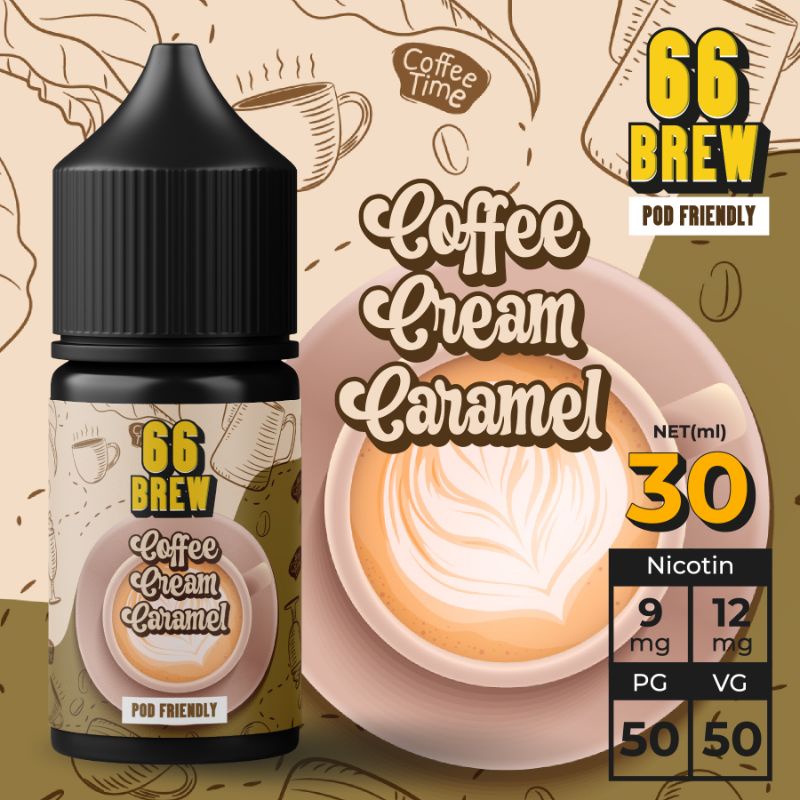LIQUID POD RASA COFFE CREAM CARAMEL  POD SYSTEM POD FRIENDLY 30ML NIC 9MG &amp; 12MG
