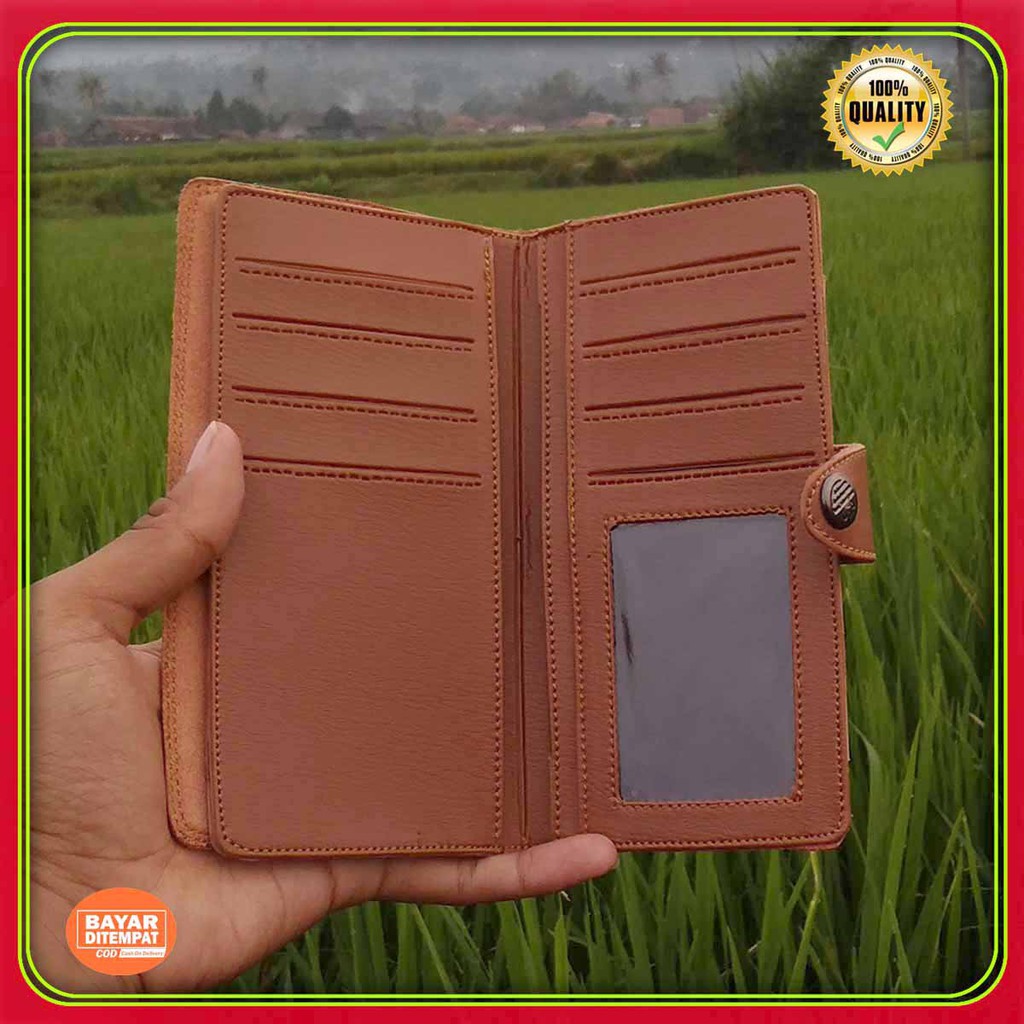 Best seller DOMPET KULIT PRIA amt panjang kancing KULIT sintetik