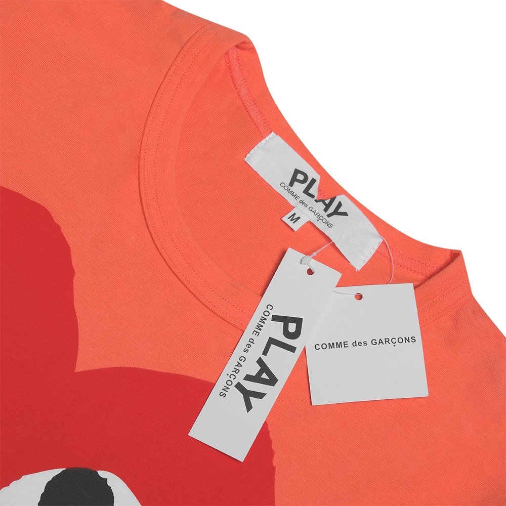 CDG Play Red Heart T-Shirt Orange