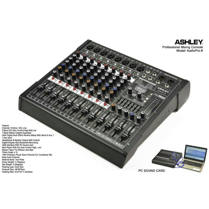 Mixer Ashley Audiopro 8 Audio Pro 8 Original 8 Channel