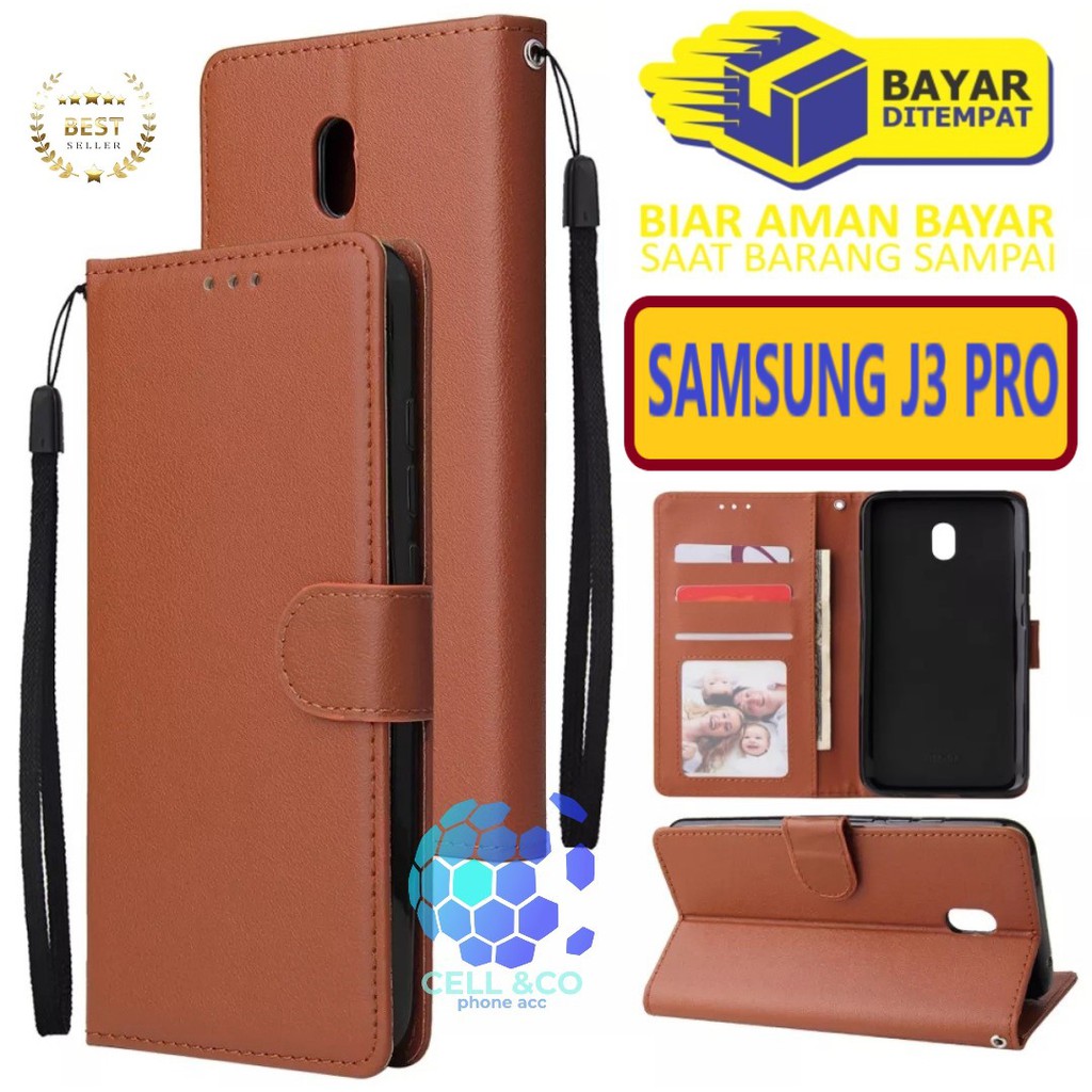 Flip cover SAMSUNG J3 PRO Flip case buka tutup kesing hp casing flip case leather wallet