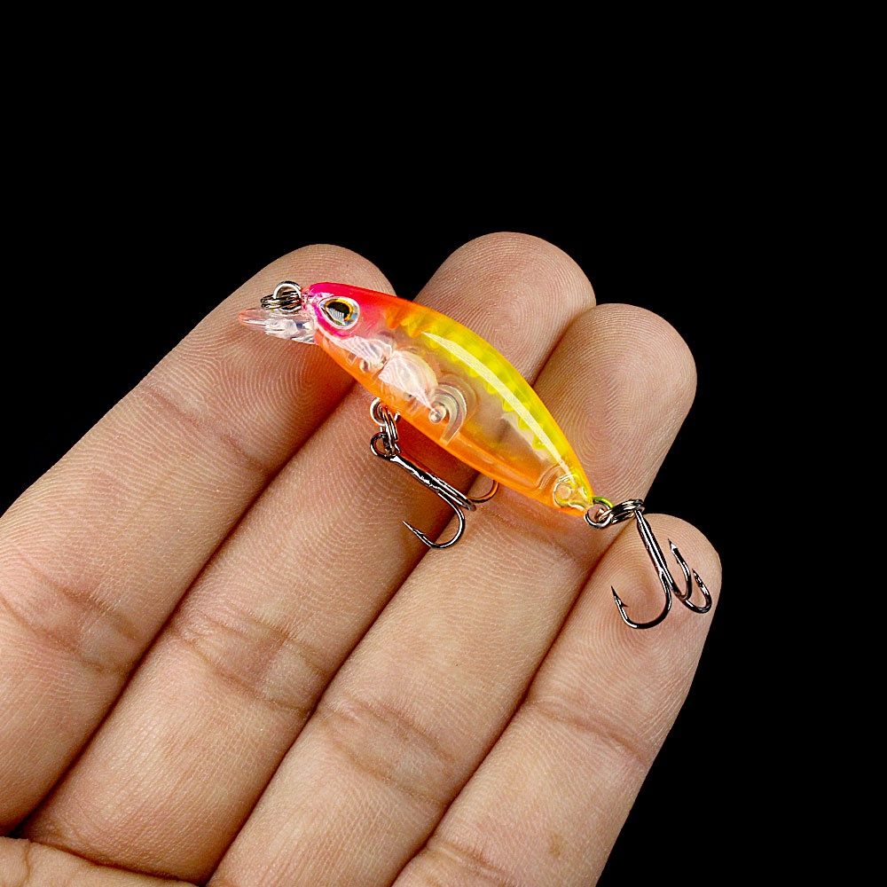 Hengjia 1pc Umpan Pancing Hardlure Tiruan Bentuk Ikan Kecil 40mm 2g