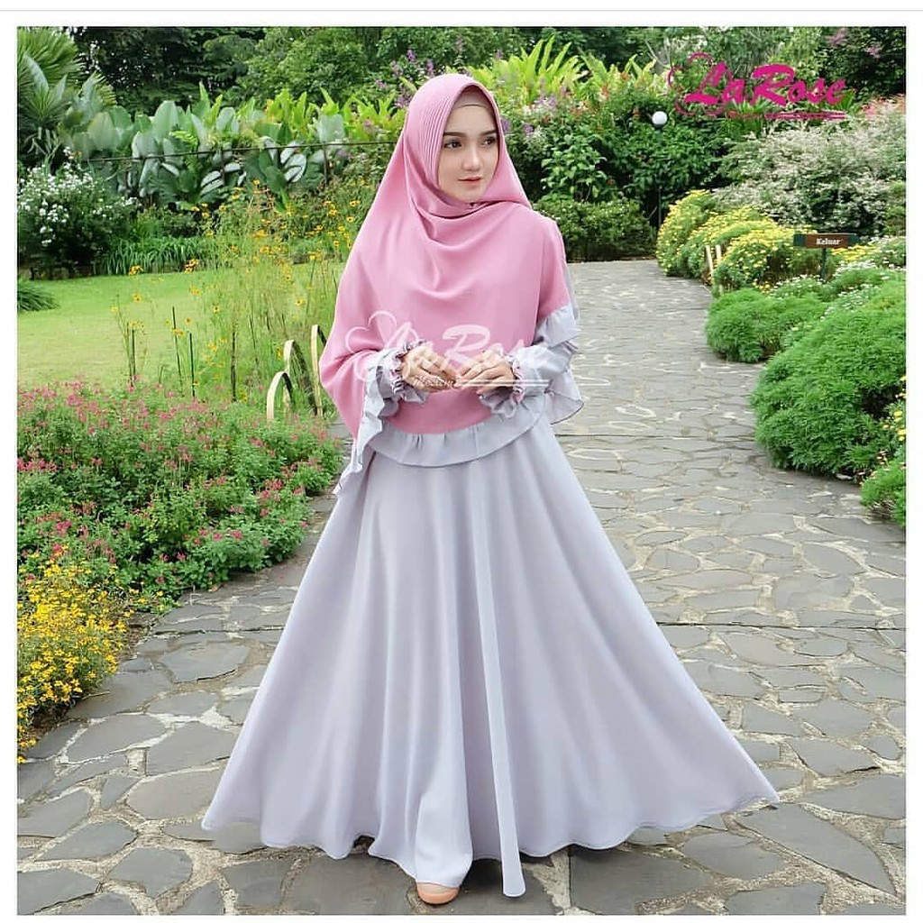 BAJU MUSLIM WANITA GAMIS SYARI PESTA MEWAH JAGUAR GLITER SIZE XL BUSUI KLOK 4M MERAH PUTIH SILVER I
