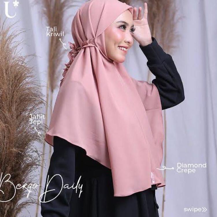 COD Aulia jilbab bergo Maryam kriwil diamond / bergo tali non pet Hijab