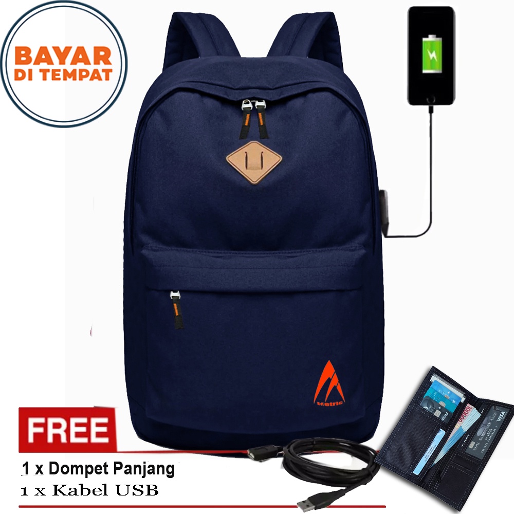 11.11 Shopee Super BIG SALE!! Backpack Distro USB Free Dompet Panjang-Tas Ransel Pria Wanita P550 Ransel Laptop