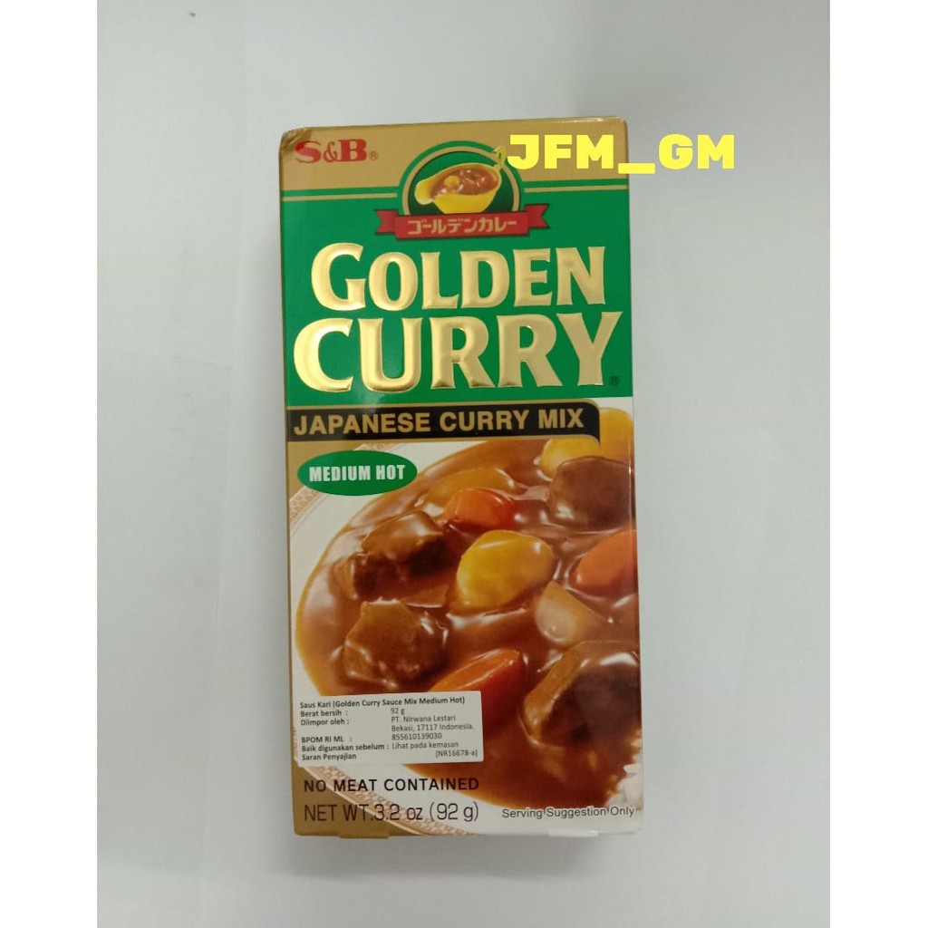 

S&B GOLDEN CURRY SAUCE MIX MEDIUM HOT 92GR