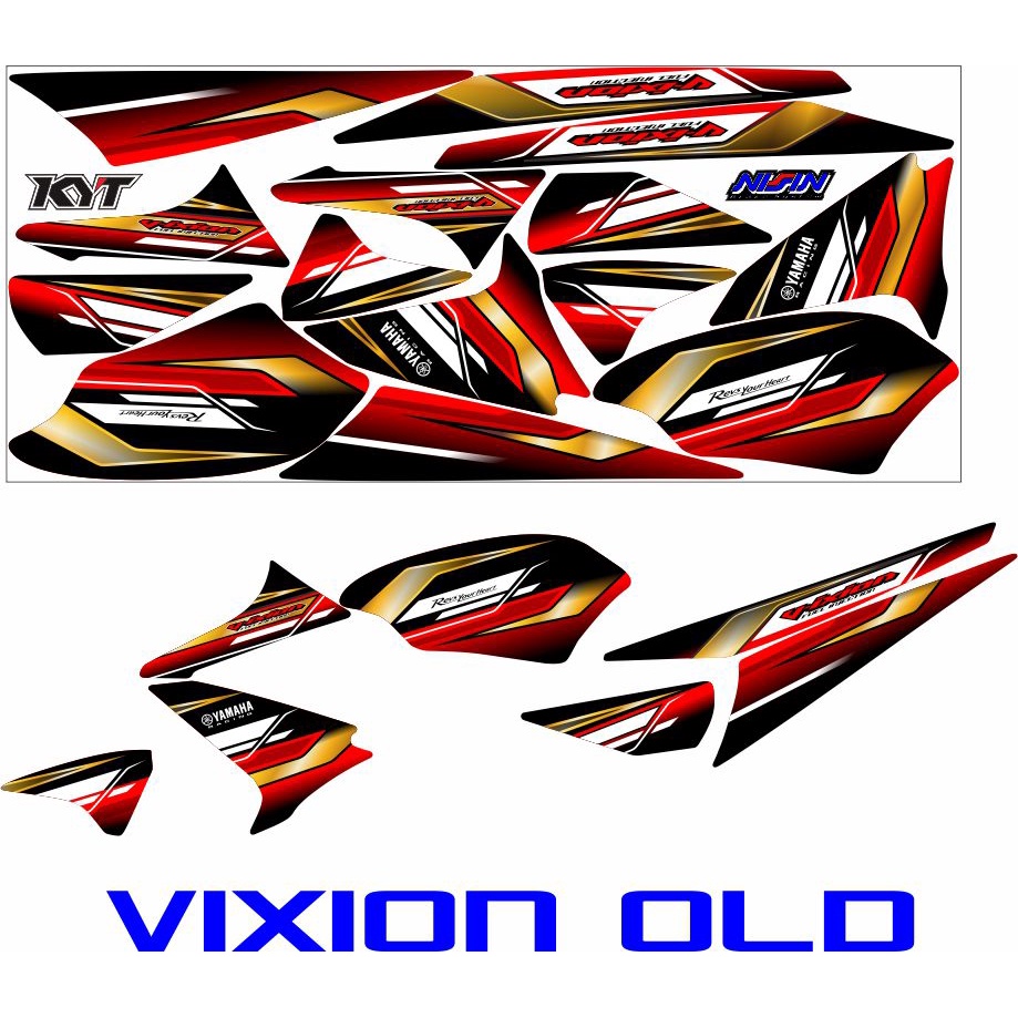 POLET LIS STIKER -VARIASI  YAMAHA MOTOR VIXION OLD VARIASI / STRIPING SIMPLE MOTOR VIXION LAMA / STI
