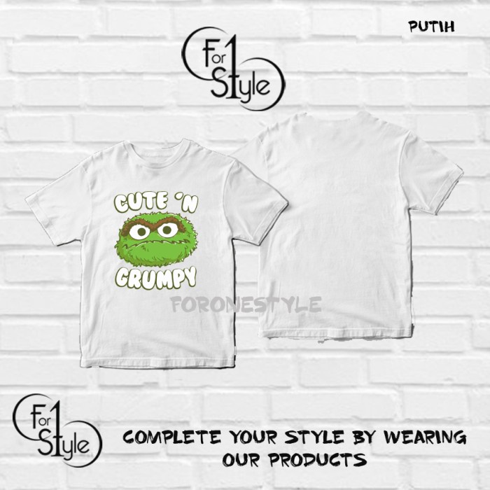 KAOS - BAJU SESAME STREET OSCAR CUTE GRUMPY - TSHIRT SESAME STREET