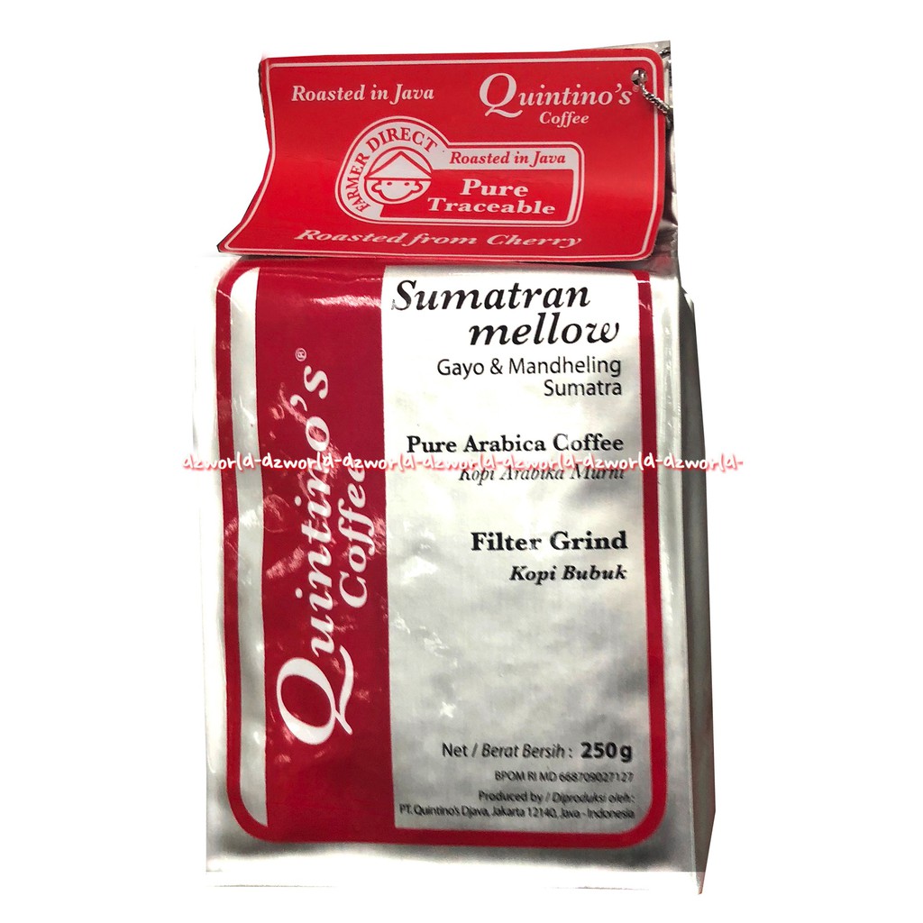 Quintino's Coffee Sumatra 250gr Mellow Gayo and Mandheling Kopi Bubuk Quntino Quintinos Kuintinos Sumatera Powder