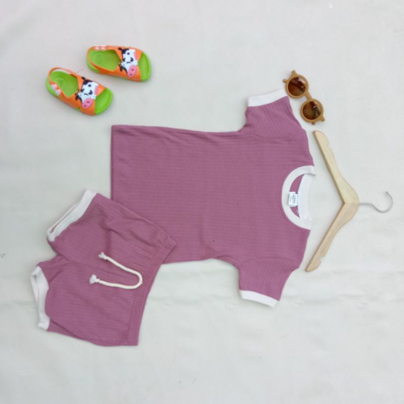 LIBBY EARTH COLORS SHORT JASPER SET/setelan anak