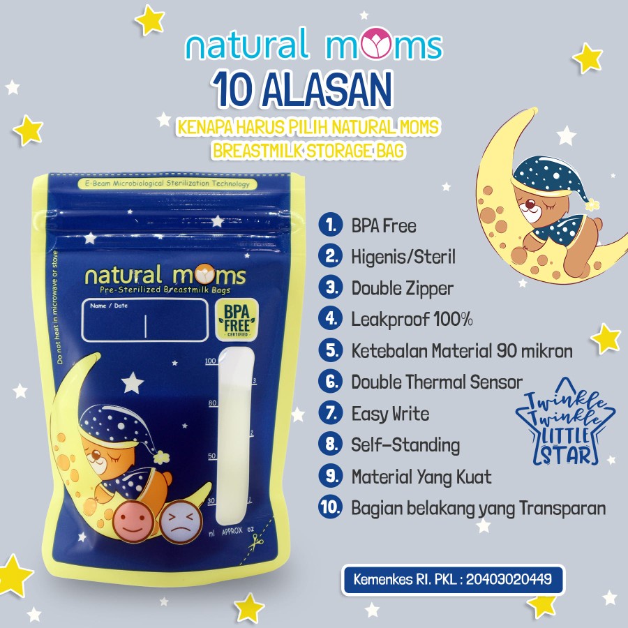 Natural Mom Kantong ASI Isi 30 Pcs / Breastmilk Storage Bag / Natural Moms