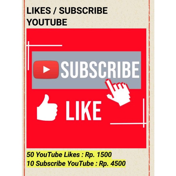 Youtube Like / Subscriber Youtuber Permanen [Termurah]