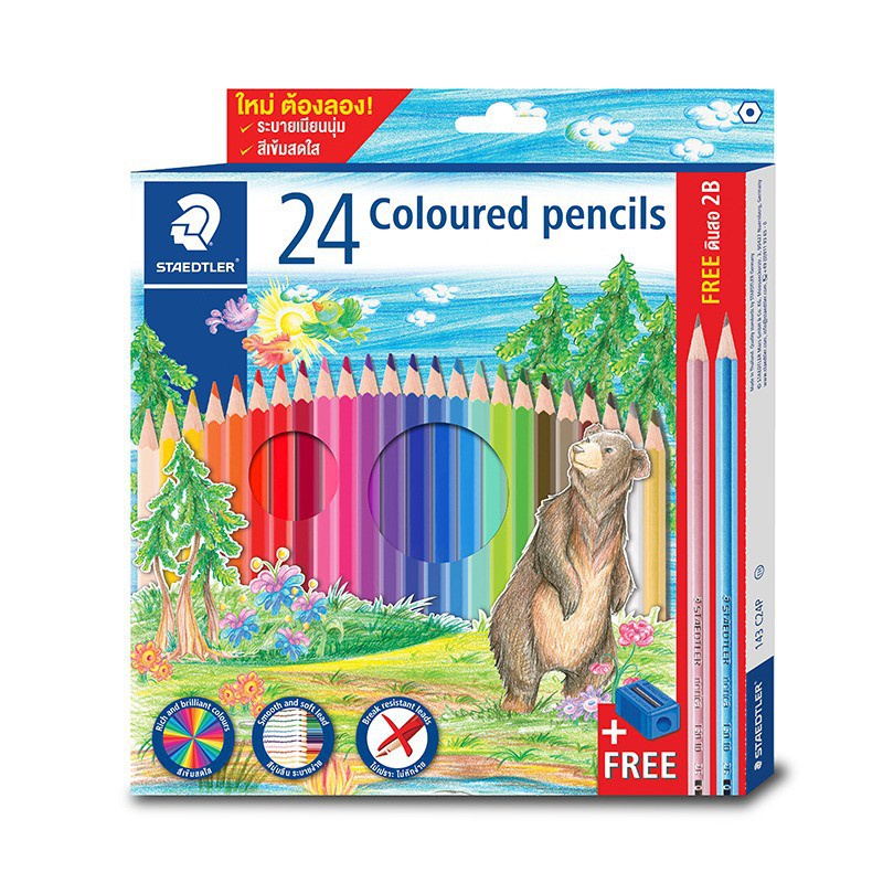 Staedtler Pensil Warna Permanent Soft Lead - 24warna