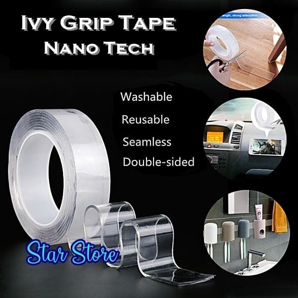 

Jualan Ivy Grip Tape Non Slip Adhesive Tape Transparent Double Tape Ajaib Bagus