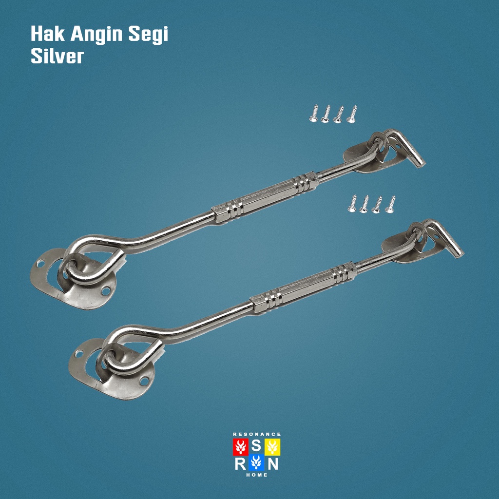 Hak Angin Segi Silver 20cm / WIndow Hook Resonance Home