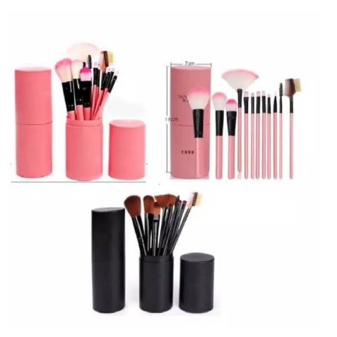 Kuas Make Up Alat Kosmetik Make Up Pro Rias Brush 12in1 12 Set Tube Tabung Penyimpanan COD