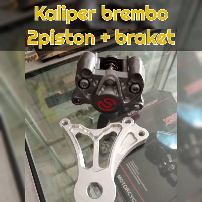Kaliper brembo belakang 2piston Big logo babet + braket kaliper Ninja/CB150/tiger/cbr150/R15
