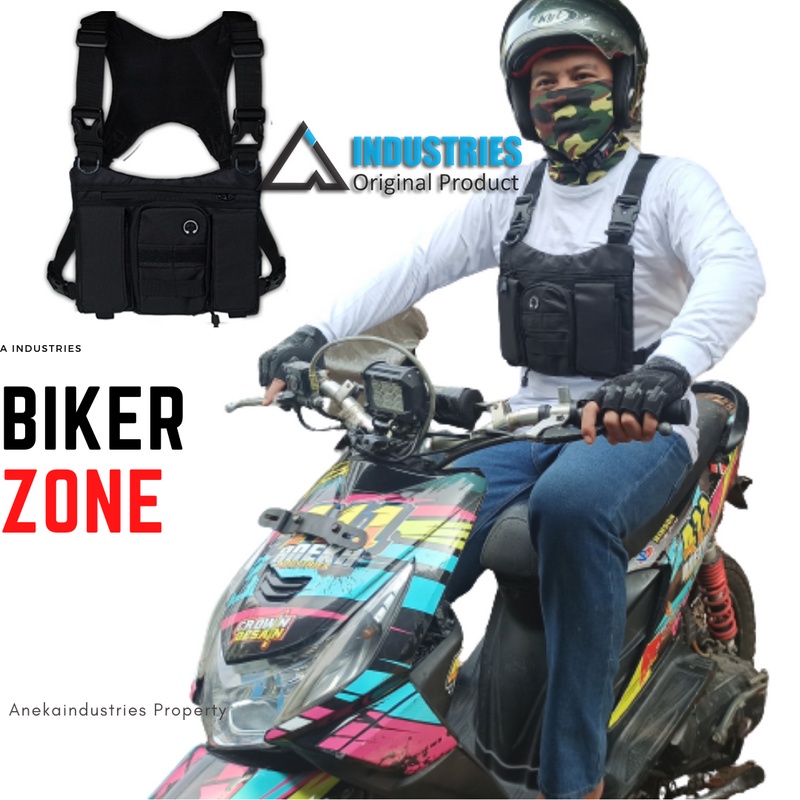 Tas Rider Bikers Motor Model Rompi Pelindung Dada CHEST BAG 2 in 1 Biker Original A INDUSTRIES