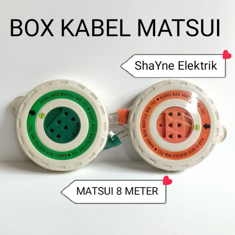 Kabel Roll Box Kabel Stop Kontak 3 Lubang Kabel 8 Meter MATSUI