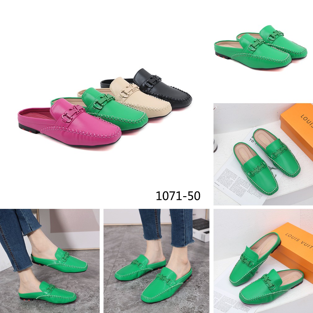 SHOES Leather Logo Flat Mules 1071-50