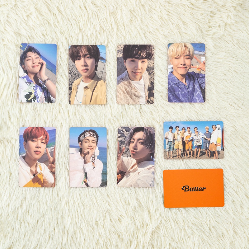 Kpop BTS Butter Album Krim Peaches Ver. Stiker Strip Kartu Foto Lipat Untuk Koleksi ARMY