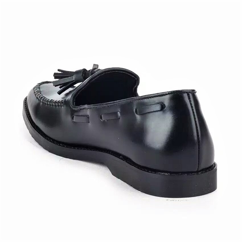 PORTO BLACK - Sepatu Pantofel Pria Kulit Formal Kantor Kasual Kerja Kuliah - Pantopel