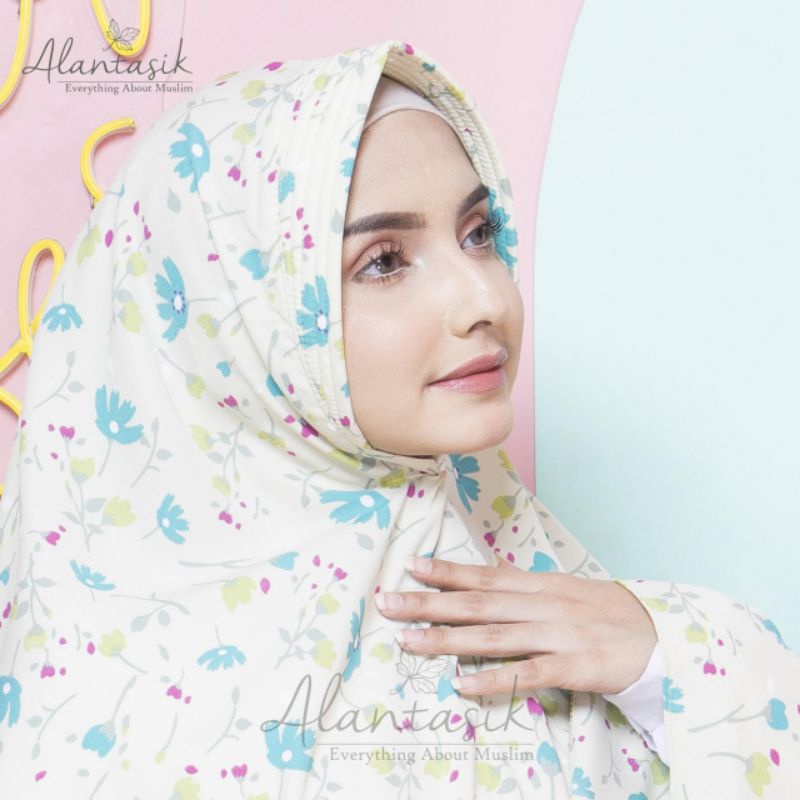 Alantasik - Jilbab XL Wolfis Kinara Monalisa bunga ASTER PET ANTEM  GR.5