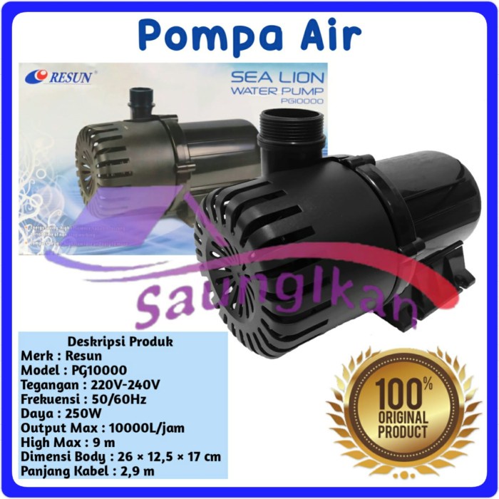 Pompa Air Celup Power Head Kolam Hidroponik RESUN SEA LION PG 10000