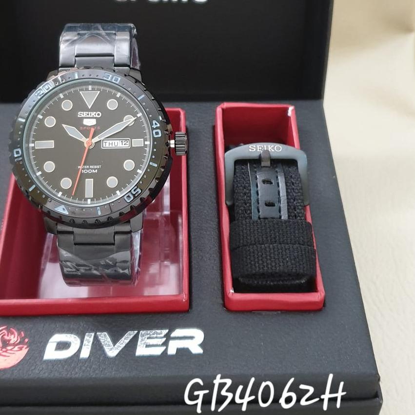 limited Edition✔️Grosir Jam Tangan Pria Seiko 5 Diver Sports Paket Free Tali Kanvas dan Free box dan