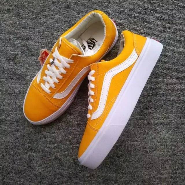 Sepatu Vans Old Skool Kuning List Putih Grade Ori Murah