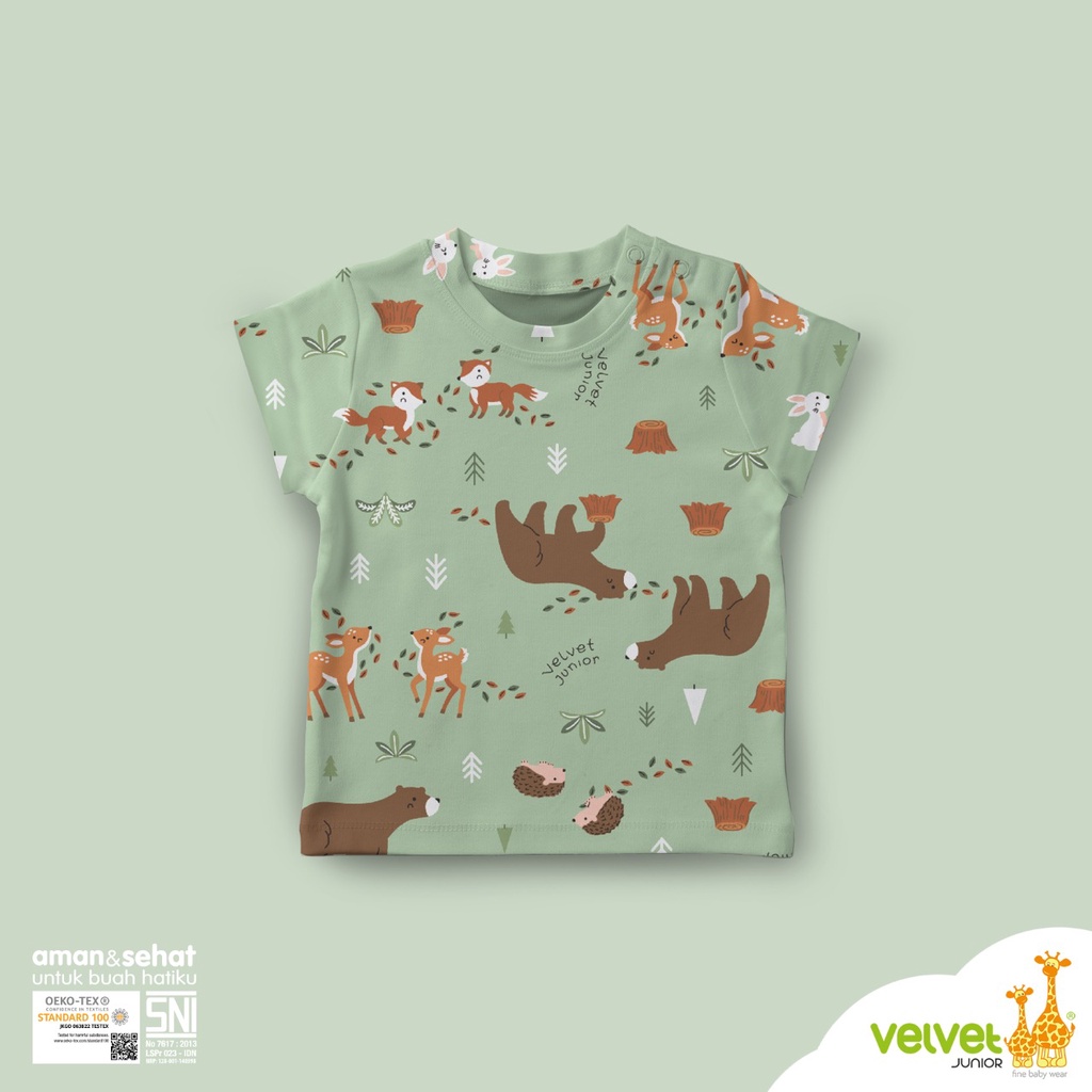 Velvet Junior Short Sleeve Tee - Kaos Atasan Oblong UNISEX - Oblong Tangan Anak Bayi [Satuan]-5