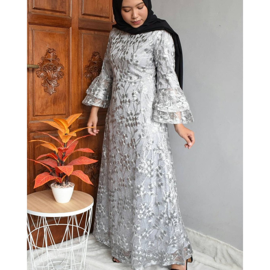 GAMIS PESTA TULLE BORDIR (BUSUI) / GAMIS TULLE BORDIR NON GLITER