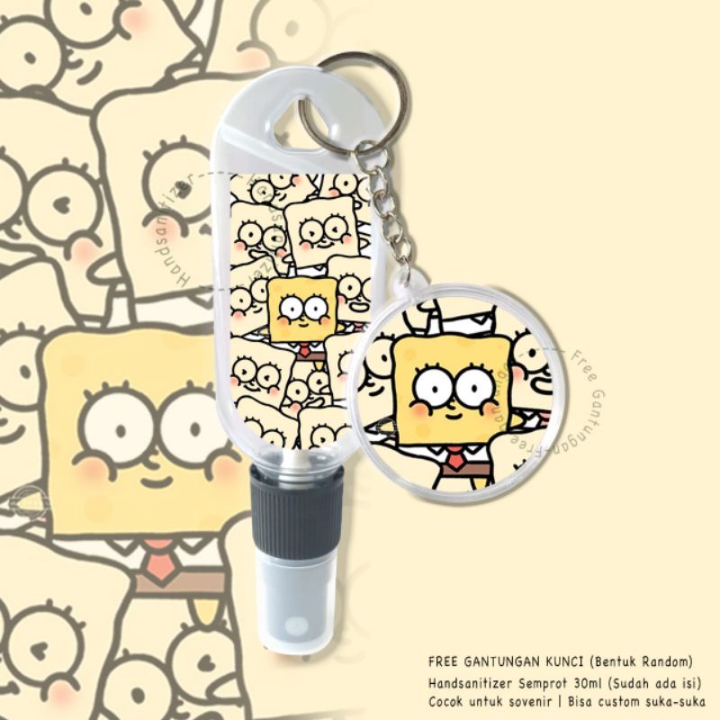 HAND SANITIZER SPONGEBOB PATRICK CARTOON/FREE ISI 30ML+GANCI BULAT