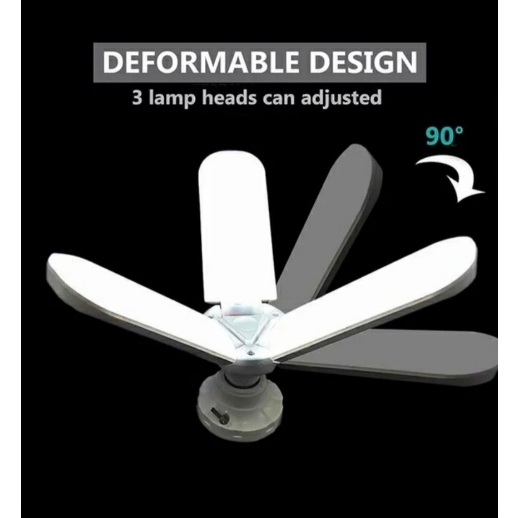 Lampu Bohlam LED E27 18W Model Daun Fan Blade 3 Fan Bulb Super Terang