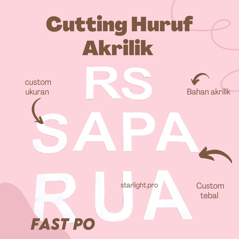 

CUTTING LASER HURUF TIMBUL AKRILIK PAPAN USAHA TOKO