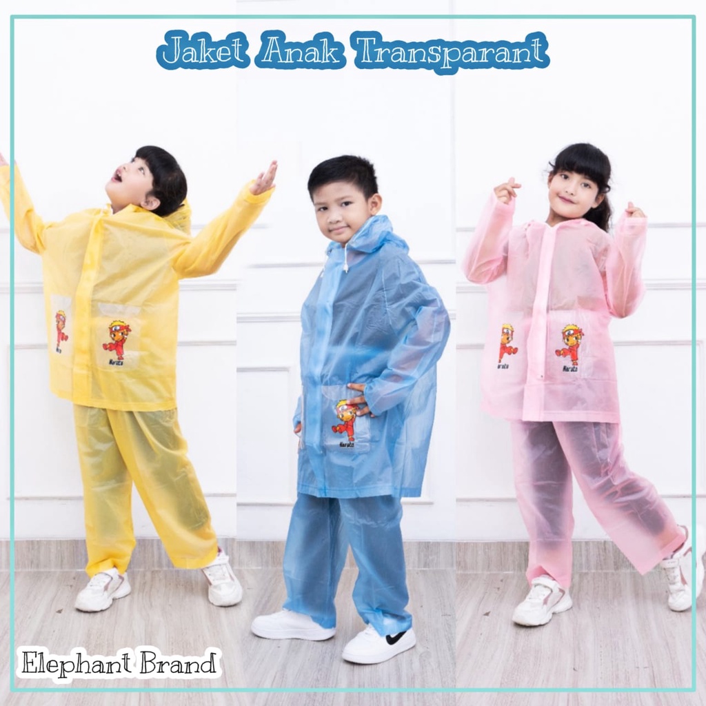 Jaket Celana Anak Transparan Jas Hujan Anak