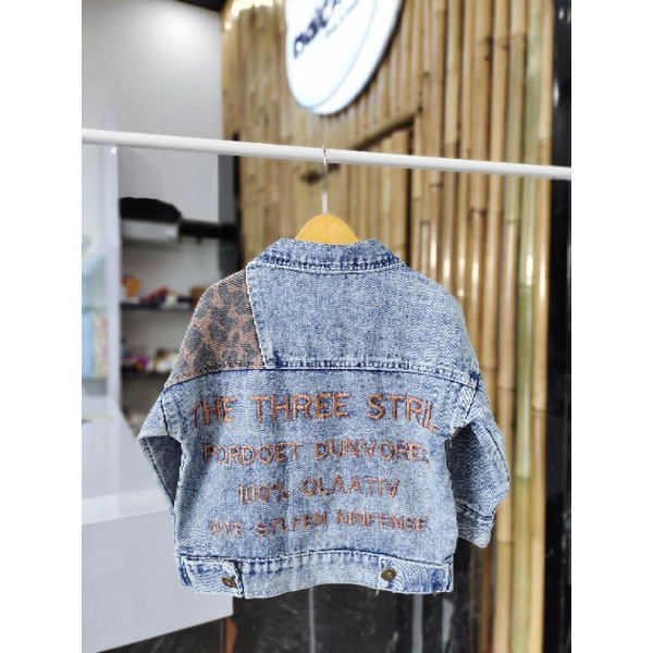Jaket Jeans Leopard