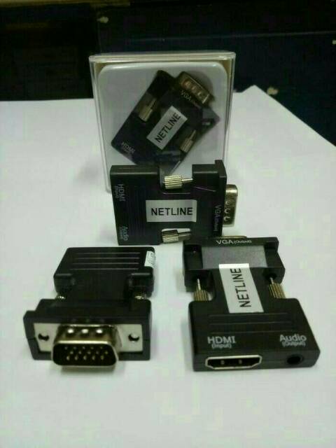 Netline Converter HDMI Female to VGA Male with Audio