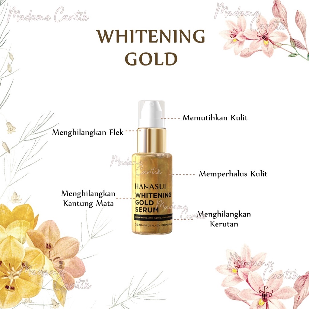 ✿ MADAME ✿ HANASUI JAYA MANDIRI SERUM WHITENING GOLD BPOM / SERUM EMAS COLLAGEN