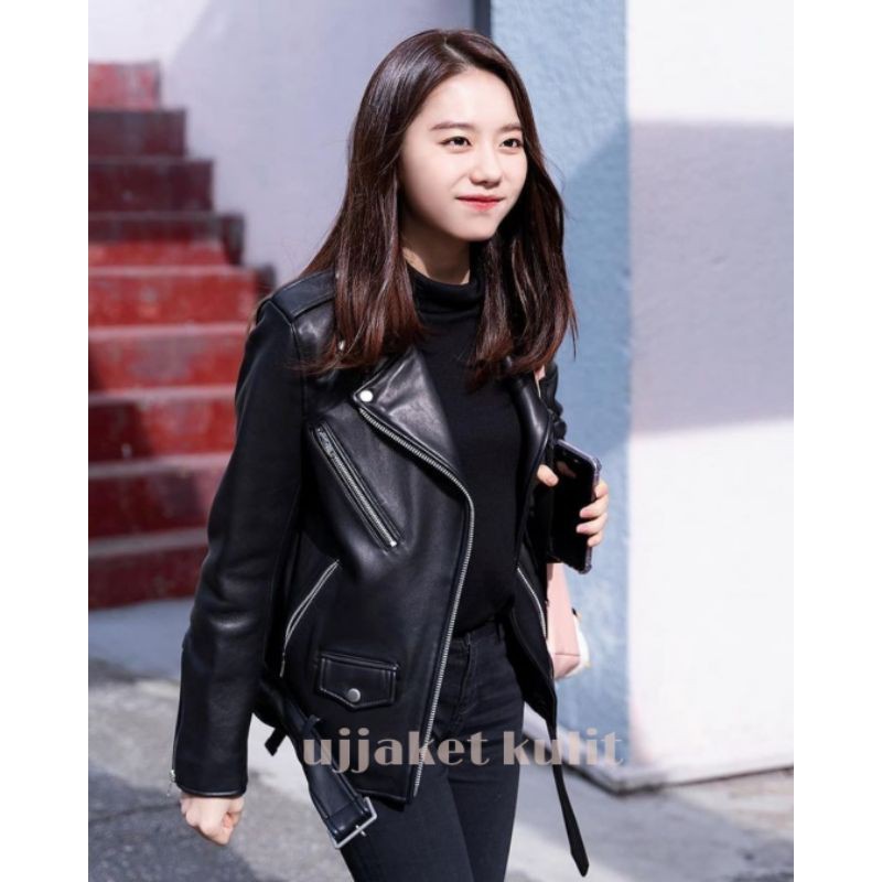 Jaket Kulit Wanita Ramones Changcuters Korea Blazer