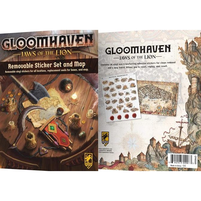 

TERBARU|NEW STOCK|READY STOCK|BIG SALE GLOOMHAVEN JAWS OF THE LION REMOVABLE STICKER SET & MAP !!!!!