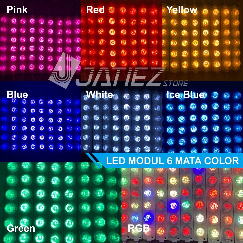 Lampu LED Modul 6 Mata Jumbo 24V  - LED 6 Mata Variasi Truk Samping Bak Kolong Mobil 24 Volt