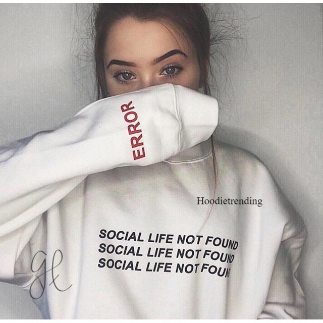 HODISO - Basic Sweater Social Life Not Found Unisex M-Xxl