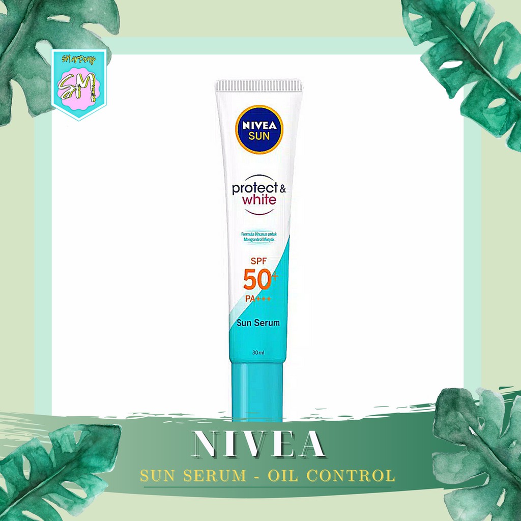 NIVEA Sun Face Protection Serum Spf 50+ Pa +++ - Oil Control, Instant Aura, Vitamin C&amp;E | Biru Pink Oren orange Sunscreen Sun screen