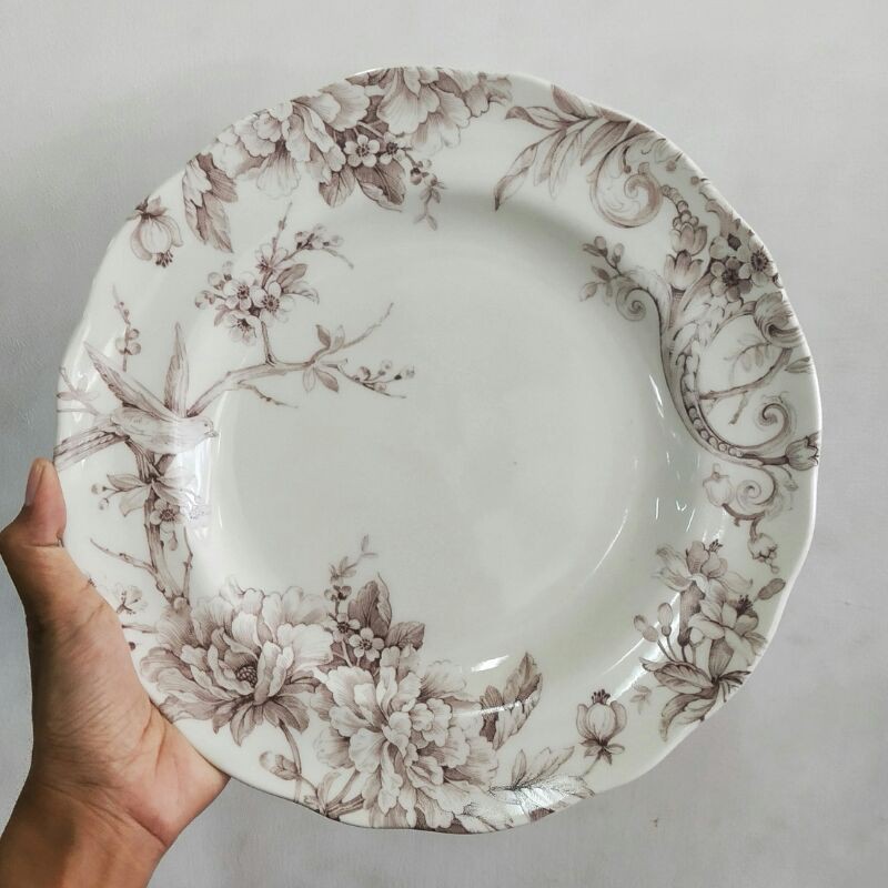 PURPLE ADELAIDE DINNER PLATE PIRING KERAMIK HIAS SANGO CANTIK VINTAGE WALL DECOR TABLEWARE