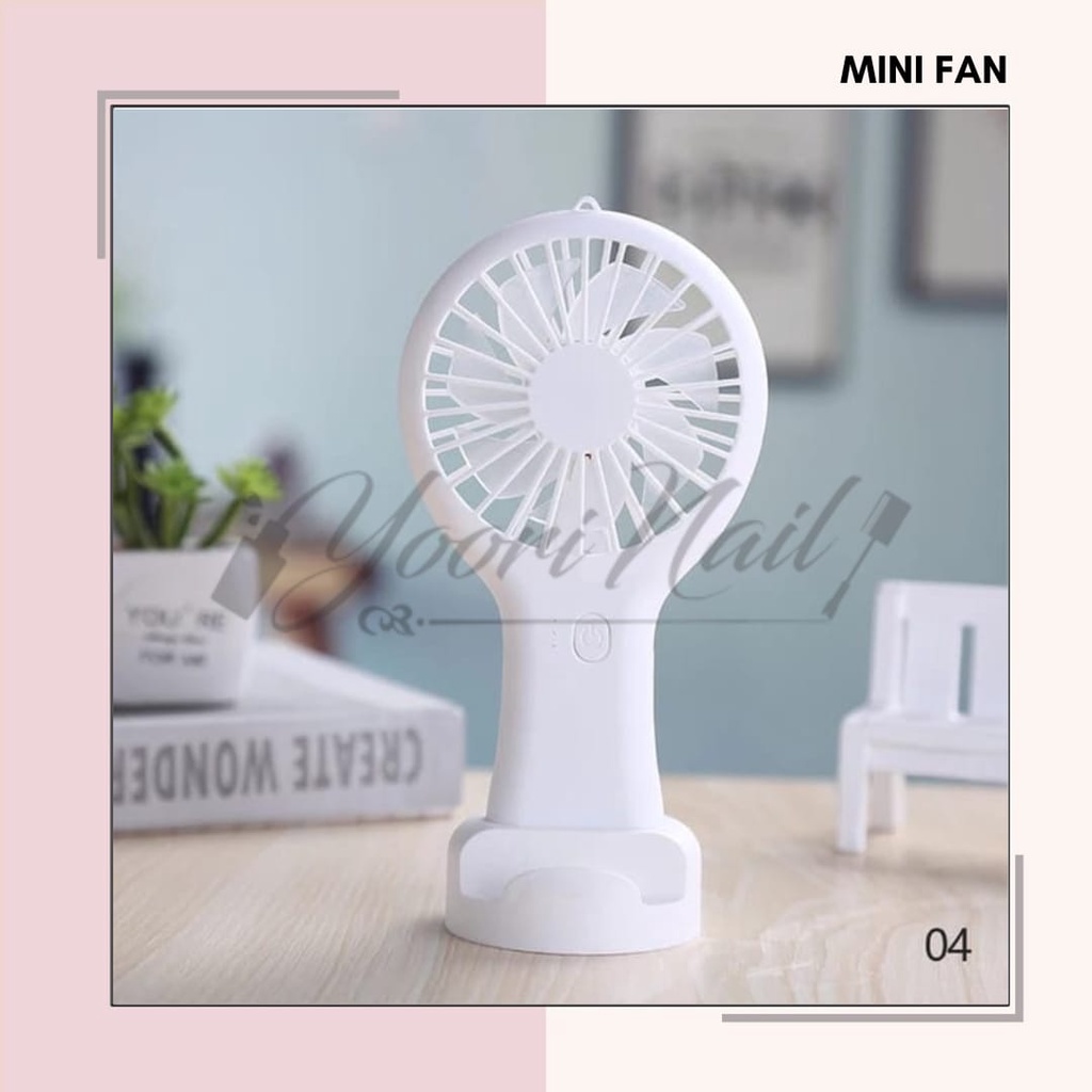 Mini Fan Portable USBWith Holder HP Kipas Angin Kecil Rechargeable