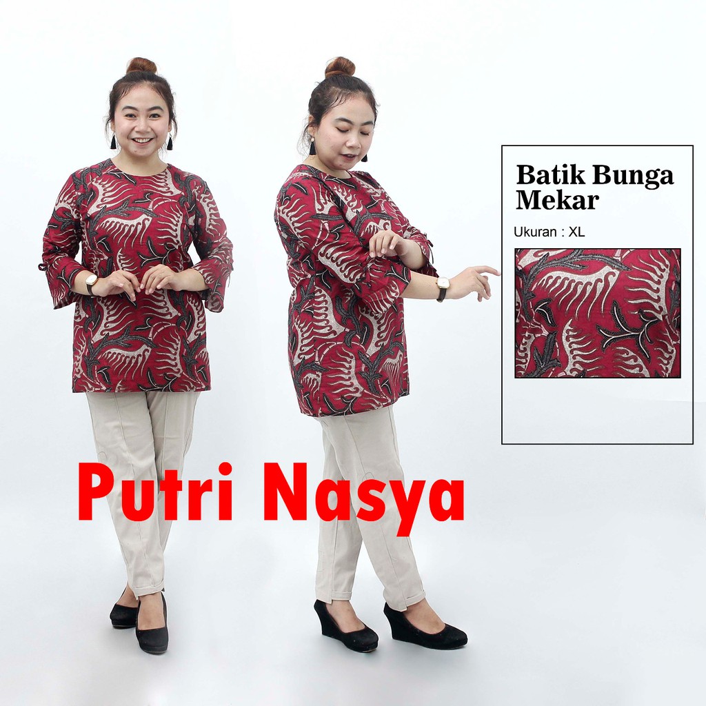 Atasan Wanita Batik Blouse Size Lengkap S-M-L-XL-XXL-3L-4L-5L Model Lengkap Seragam Batik