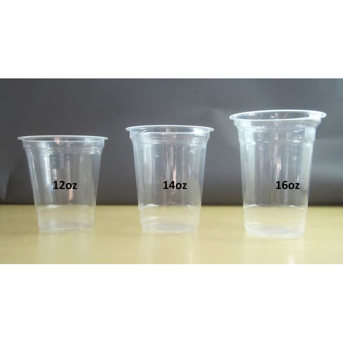JUAL Gelas Plastik 16oz + tutup (50pcs)