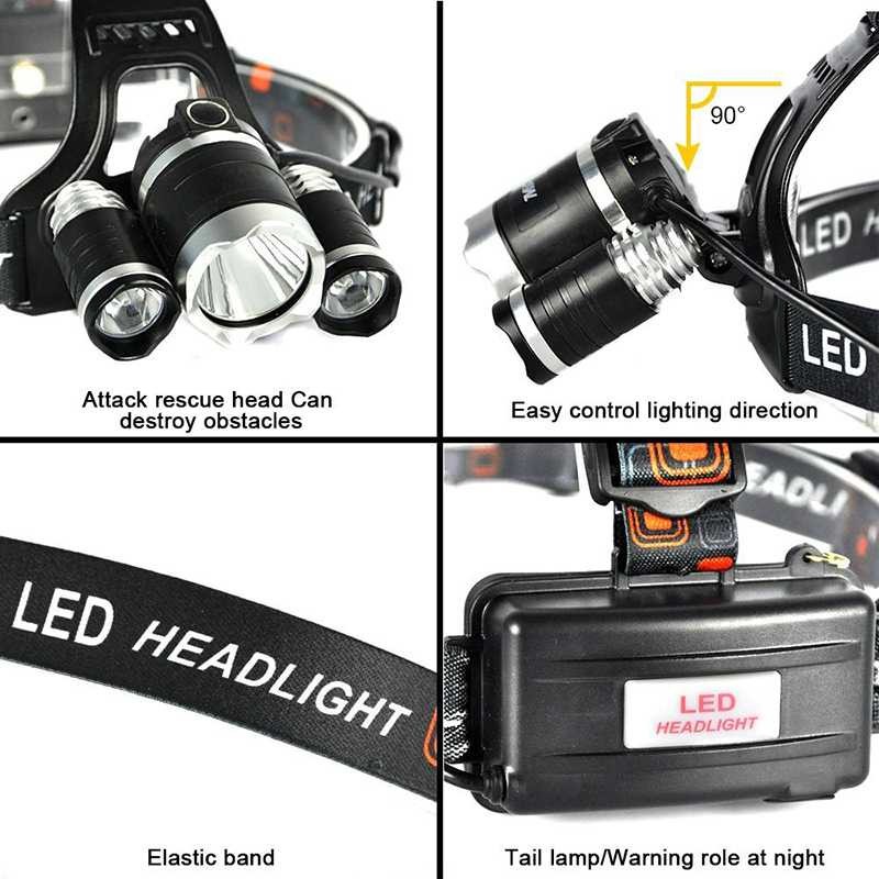 Bayar Ditempat TaffLED Ares Headlamp Headlight 3 LED Cree XM-L T6 + 2 XEP - L3